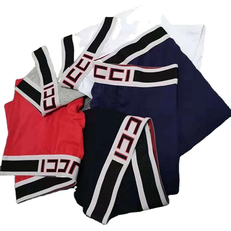 Man Wholesale Cotton Letter Printed Underwear Black Breathable Sports Boxers Size M L XL XXL