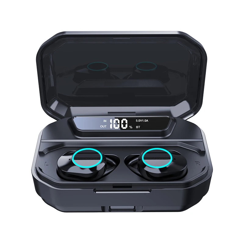  Top amazon 2021 G02 3000 мАч зарядная коробка наушники BT TWS с шумоподавлением водонепроницаемые