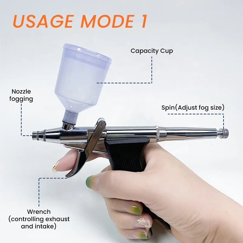 Portable Electric Mini Compressor Sprayer For Tint Dye Brow Nail Art Print Makeup Airbrush Beauty Hydrating Spray Gun Pen