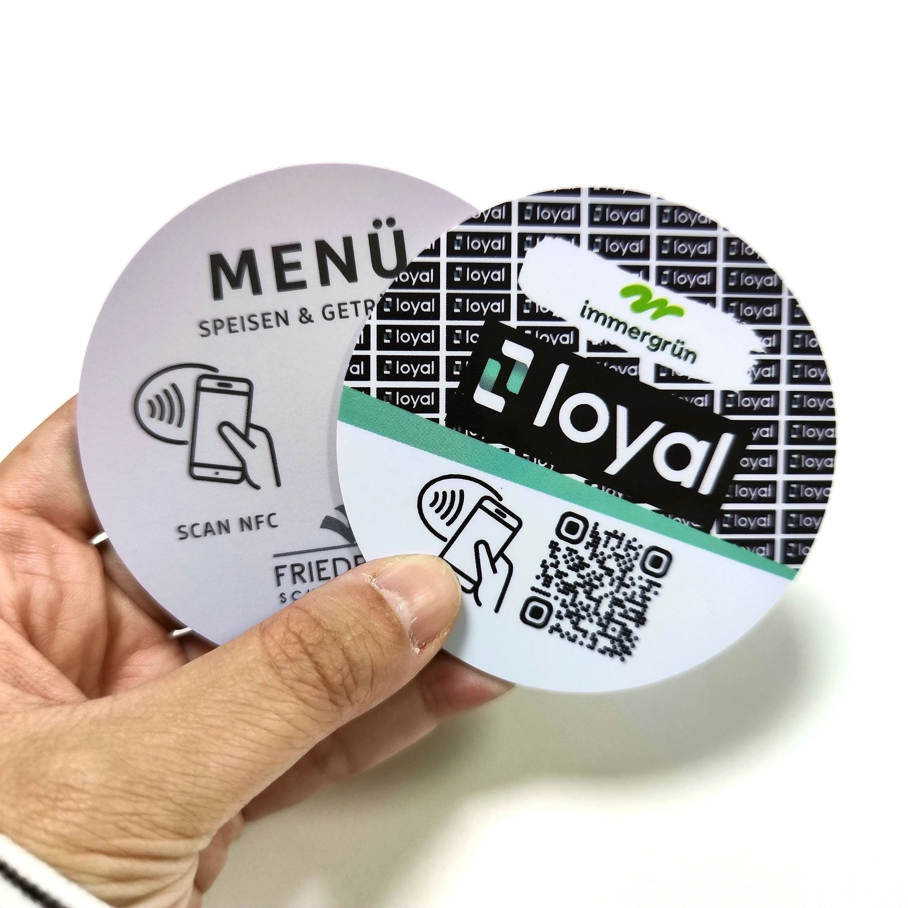Customized Instgram Reviews Tag NFC Tag PVC Card With Chip NTAG215 For Restaurant Store