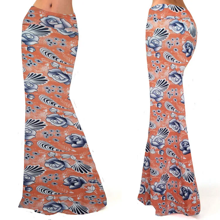 Long Skirts for Women Fall Winter Flowy Maxi Skirt High Waist Fold Over Floor Ankle Length Jersey Knit