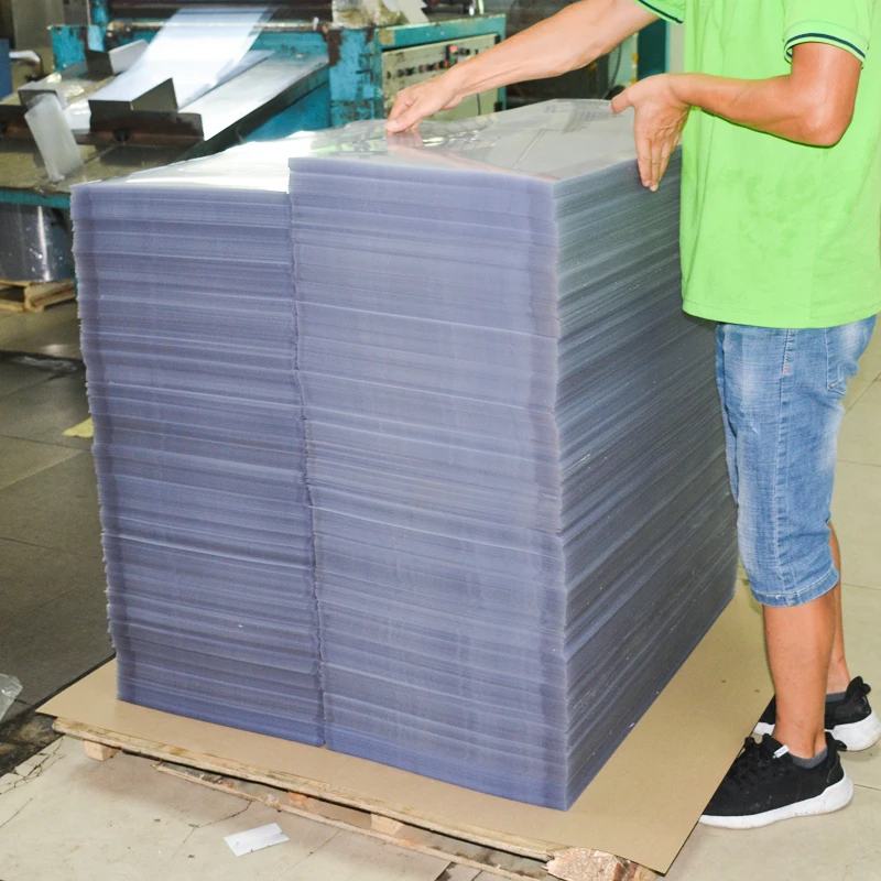 250 micron Rigid Super Clear Printed Plastic Film A3 PVC Rolls Sheet For Folding Box Packaging