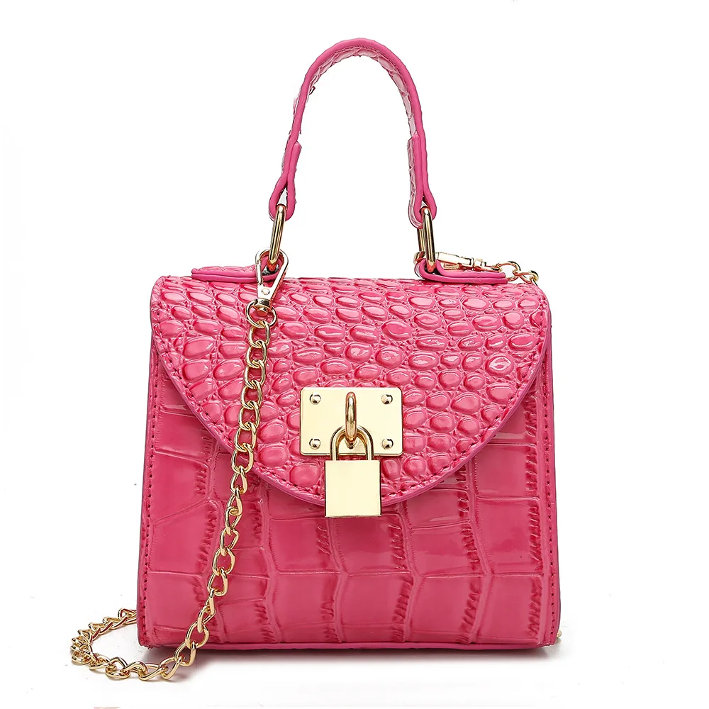 eu market exclusively for summer crocodile pattern PU leather chain lock hand shoulder bag mini bag