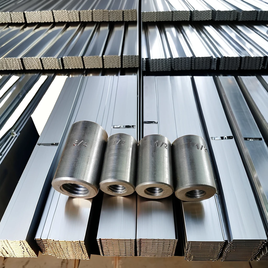 Modern Style Bolted Rebar Coupler 14-40mm Carbon Steel Reinforcing Bar Coupler Industrial Building Office Use Polished Finish