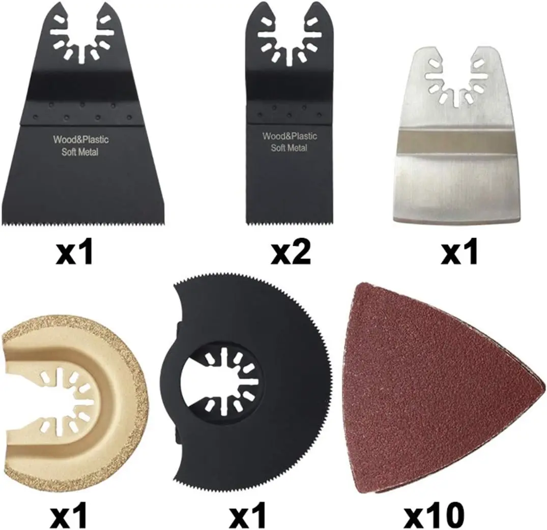 PEX 16 Pcs Multitool Quick Release Multi Tool Oscillating Saw Blades Metal Wood Cutting Disc