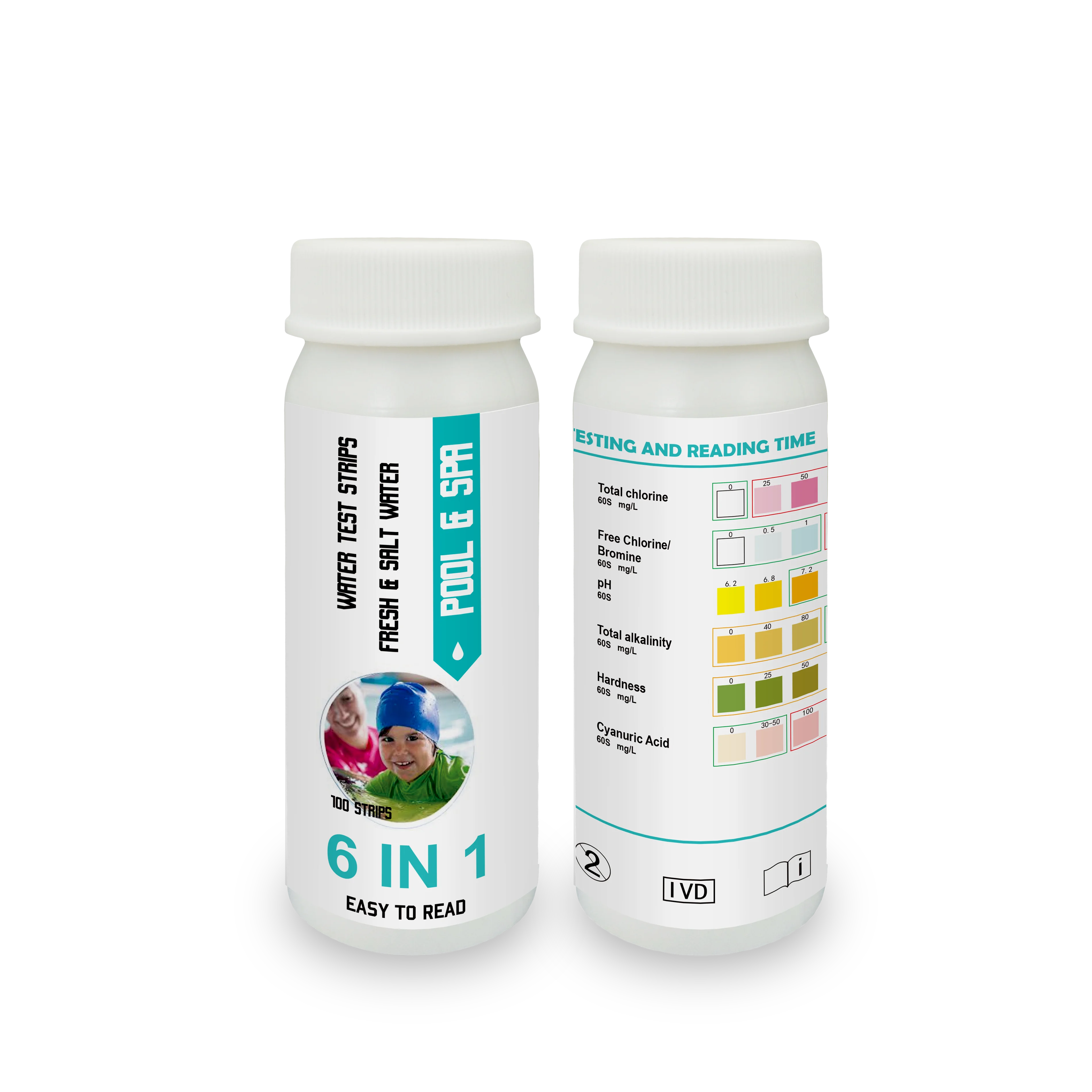 Производитель бассейн спа-ванна 6 в 1 воды тест-полоски для Твердость брома pH