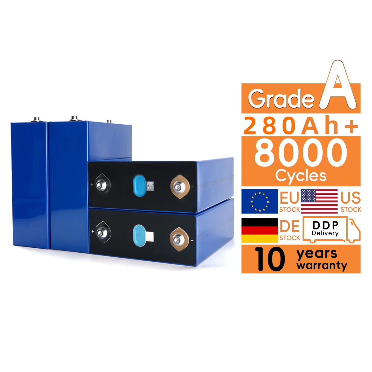 EU US Stock EV 280K 8000 циклы 3 2 В батарея lifepo4 новый V3 готовая поставка eve280 ah призматический 280ah ячейка