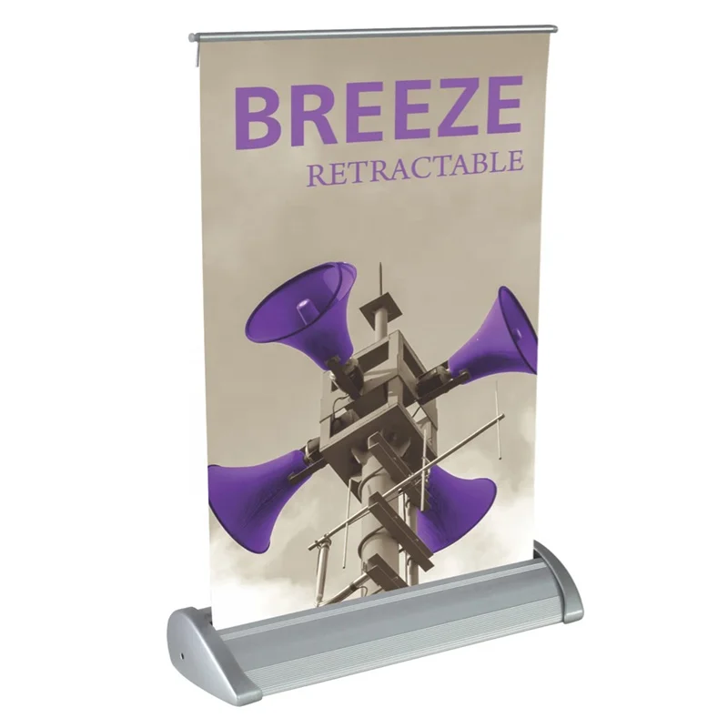 Mini Retractable A3 A4 Table Top Roll Up Banner Portable Roll Up Displays