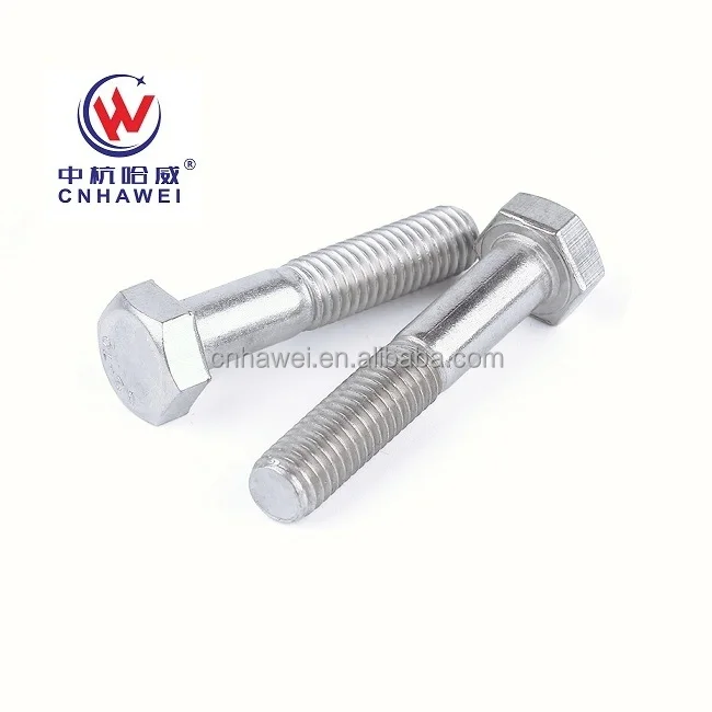 A2-70, A4-70, A4-80 Stainless steel DIN 931 hexagon screw head bolts