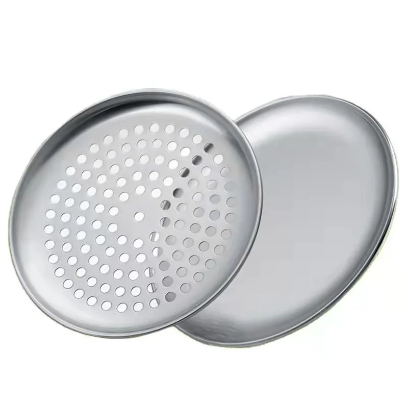 Aluminum Coupe Perforated Pizza Tray Used For Pizza Dessert Pastry For Kitchen Tools