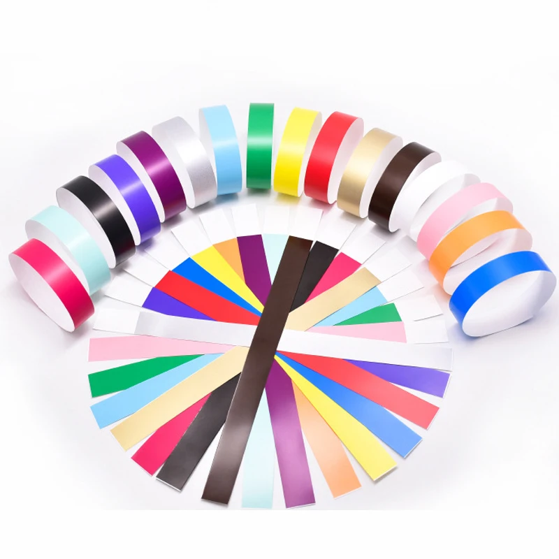 Wholesale Blank Bracelet Waterproof Paper Wristband for Event Printable Vinyl Synthetic Paper Wristband Promotional Wristbands