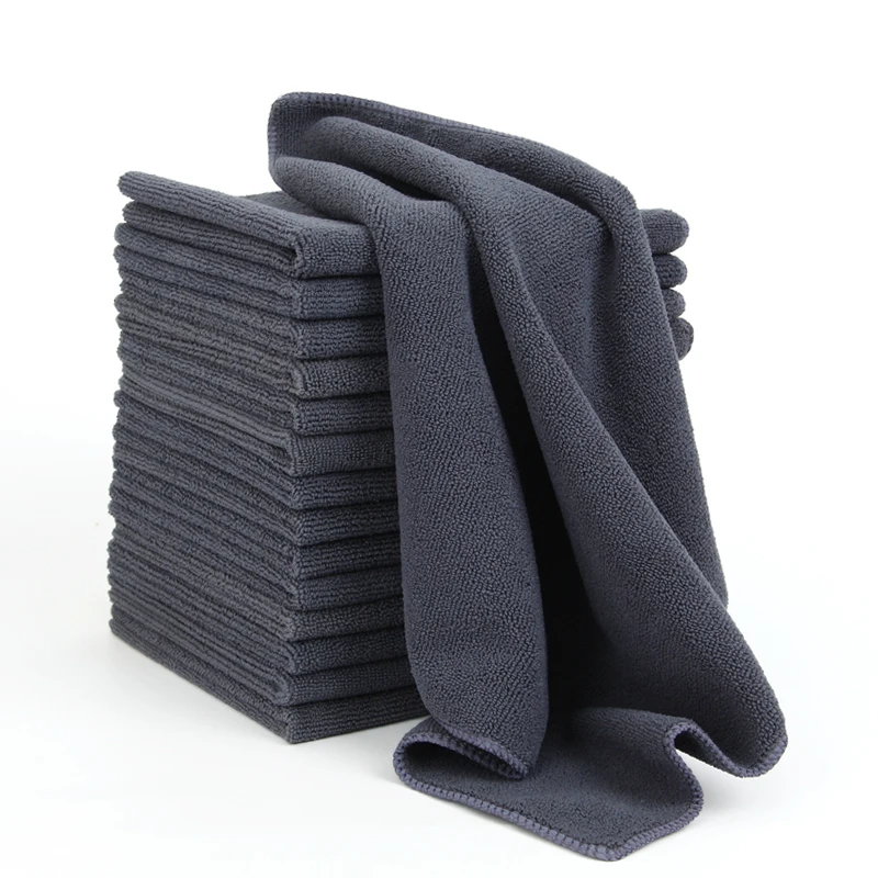 Hot Selling Microfiber Cleaning Cloth Warp Knitted Towel Gray 300gsm Car Microfiber Cloth Car Kitchen Towels