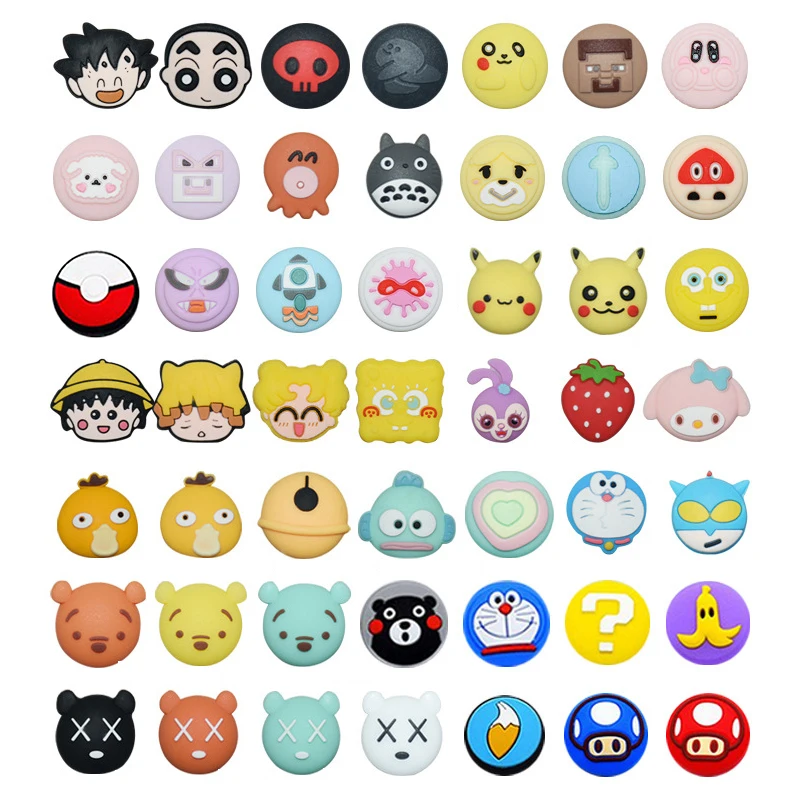 no slip Controller Analog Joystick Silicone Cover cute anime Thumb Stick Grip insert Cap For Nintendo Switch Lite Oled joycon