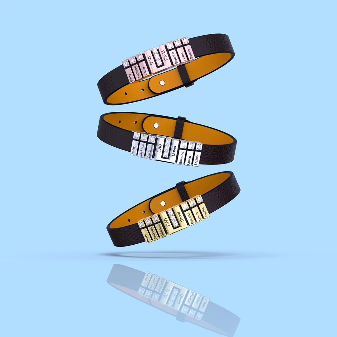 Wholesale Father Day Gift 2024 Jewelry Men Bracelet With Beads For Name Engraving