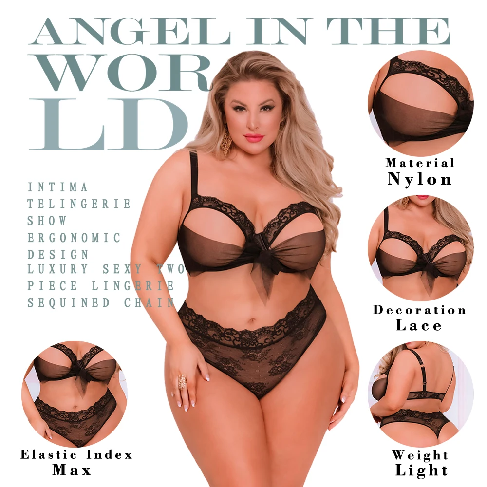 High elastic USA hot sales plus size sexy lingerie European and American style erotic lace big size sexy bodysuits lingerie