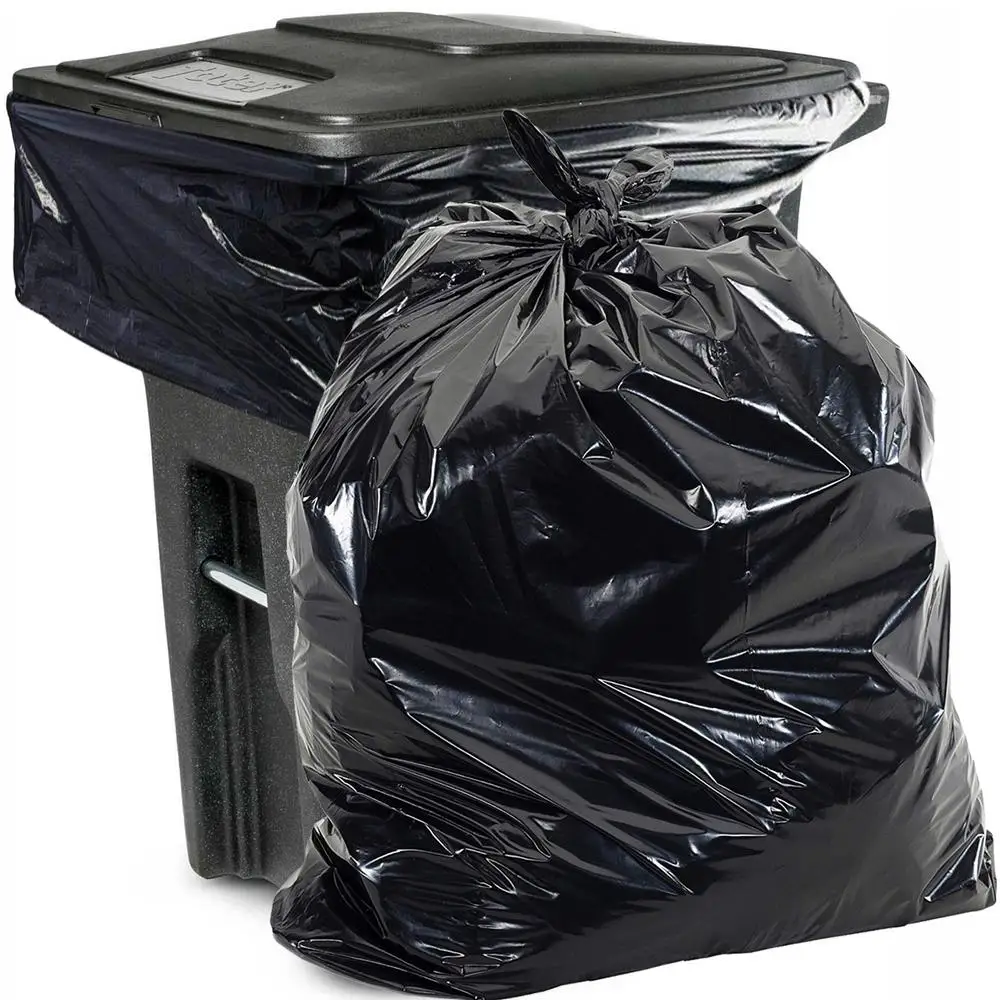 Black plastic garbage bag plastic trash bag can liner plastic dustbin liners