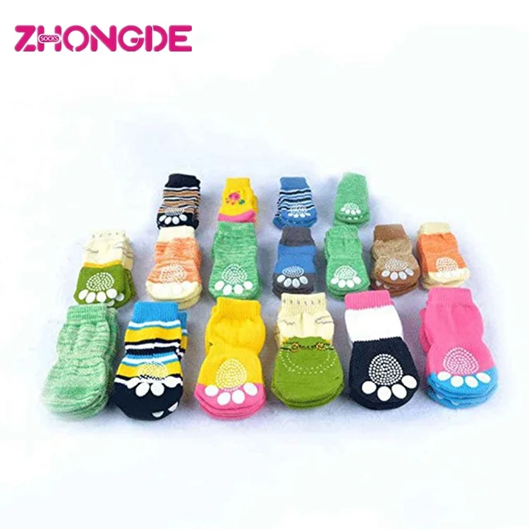 Custom cute paw non slip pet dog & cat socks