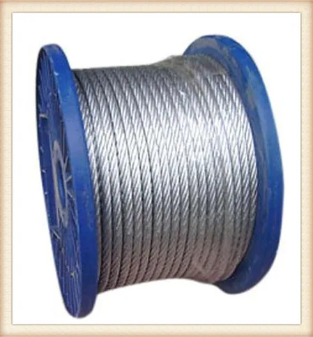  galvanized steel wire rope 6x12+7fc 6x11+7fc 6x10+fc 6mm 8mm