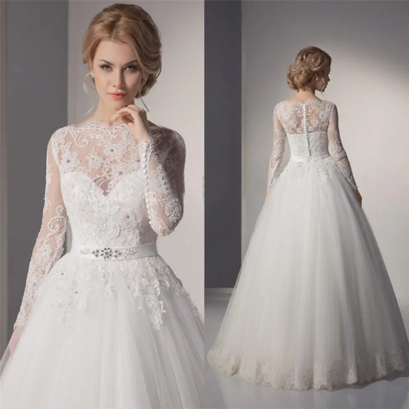 2023 vestidos de novia элегантное мусульманское свадебное платье с длинными рукавами и подолом
