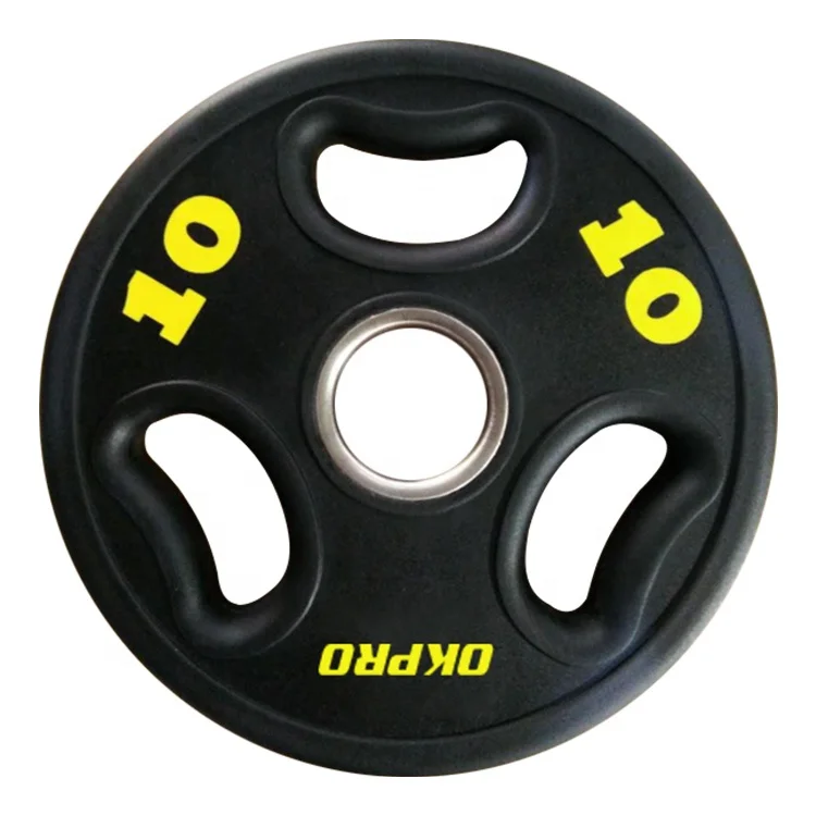 OKPRO Gym Black PU Weight Plate