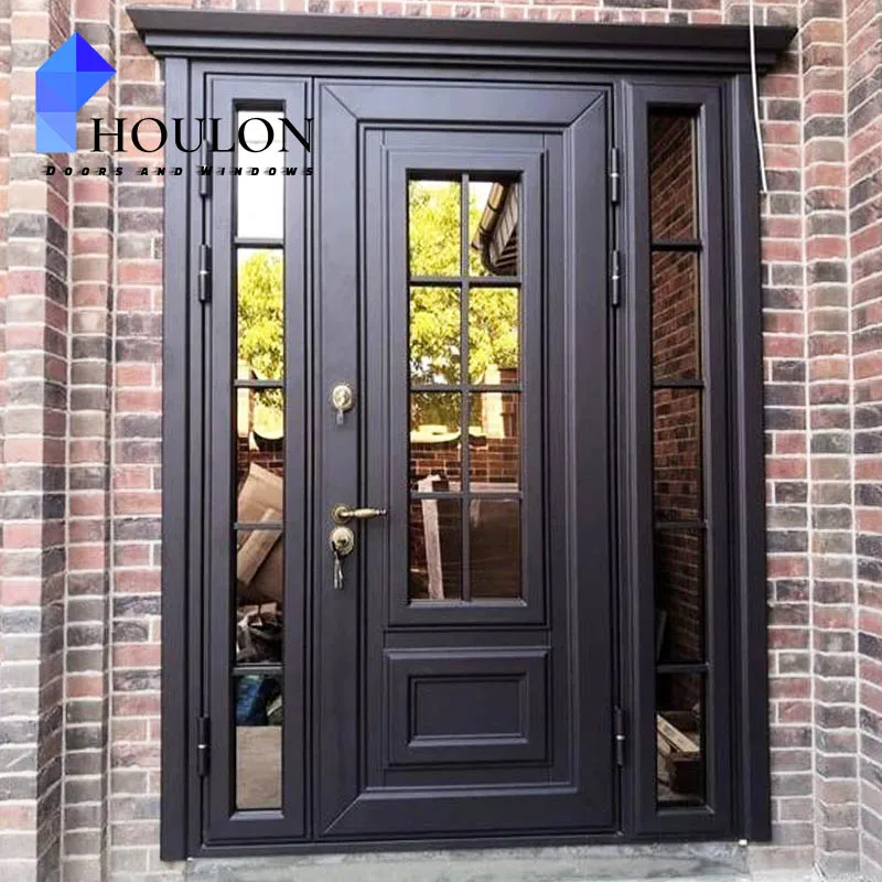 Heavy Duty Theft Proof Wrought Iron Modern Entry Doors Arch Steel Doors Wrought Iron Villa Gate Design