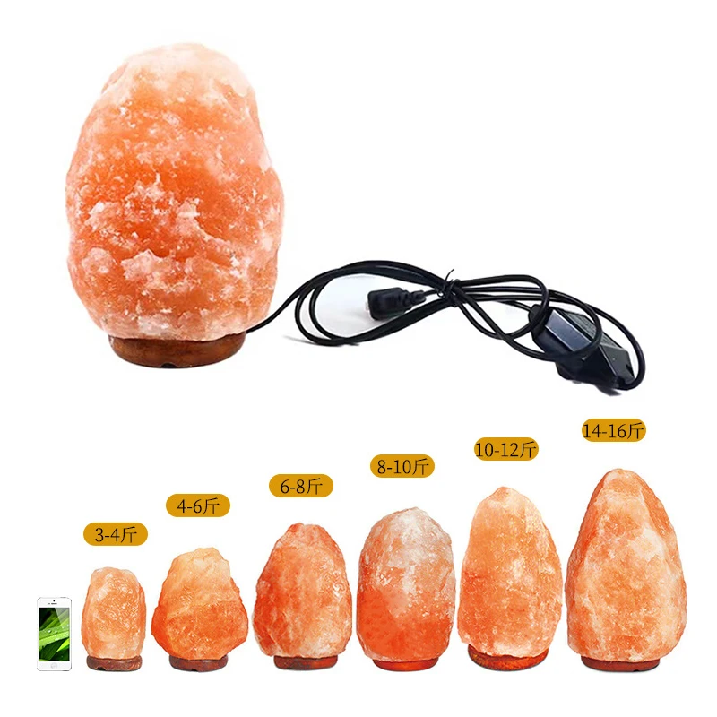 Holiday gift decoration crystal salt lamp natural pink himalayan salt lamp with dimmable touch switch