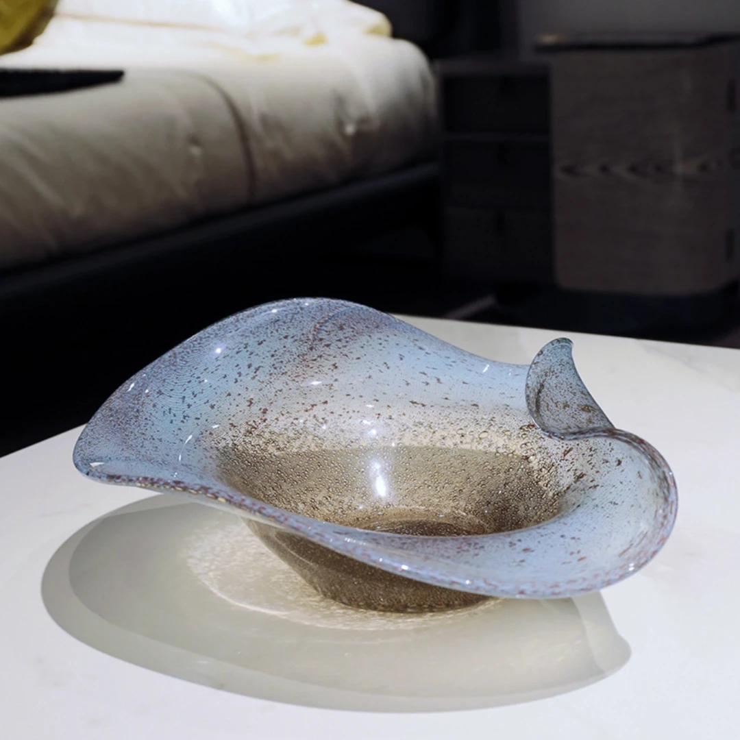 New Designs Colored irregularly Glass Salad Luxury Tray Decorative Bowl For Home Decor