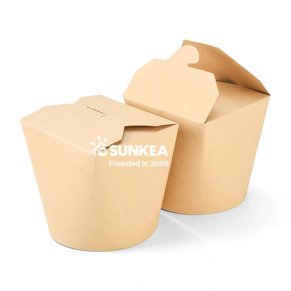 Disposable custom printed logo Bamboo Noodle pasta paper box / Asian food pail