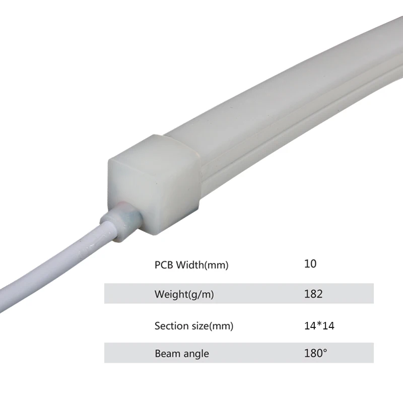 Light LED Neon  14*14MM  60leds/m Flexible Neon Light LED  IP68 Waterproof Addressable LED Strip Light