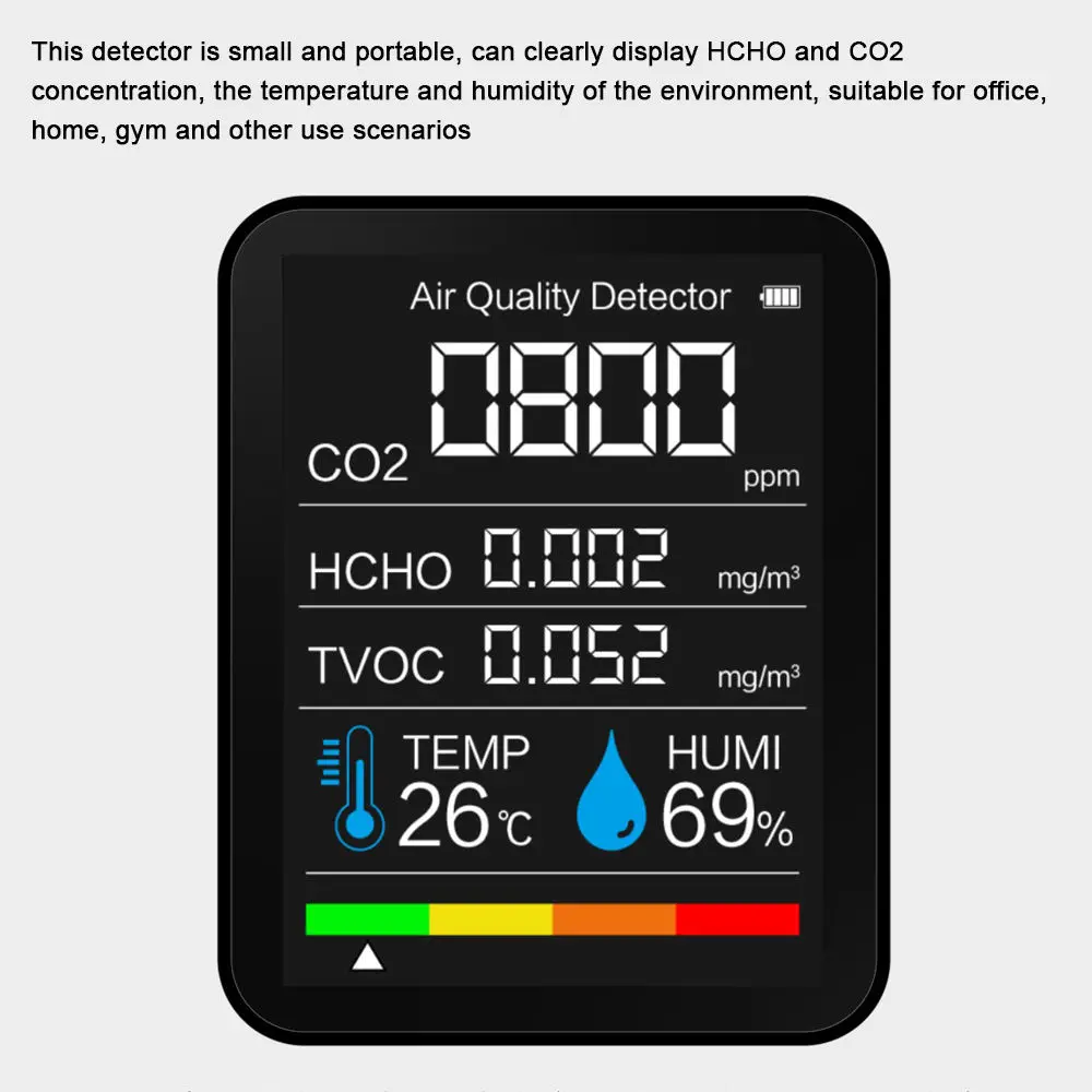 Air quality monitor co2 meters portable co2 detector indoor air quality detector alarm sensor gas analyzers