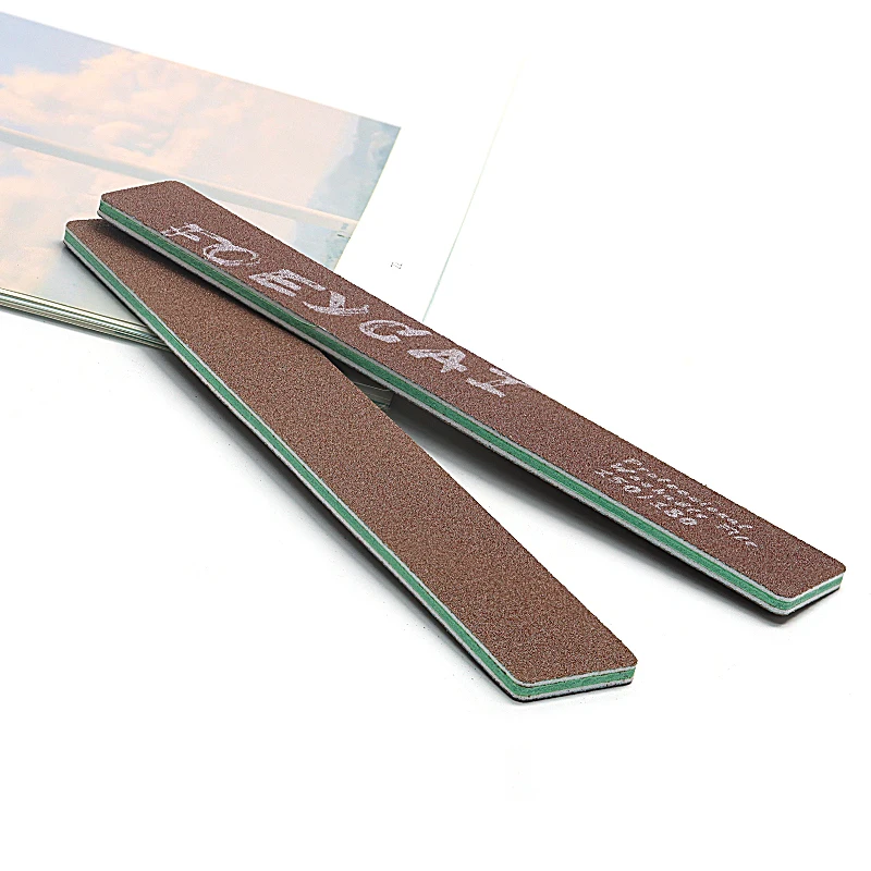 Manicure natural korea washable sandpaper brown high quality 150/180 grit custom square nail file