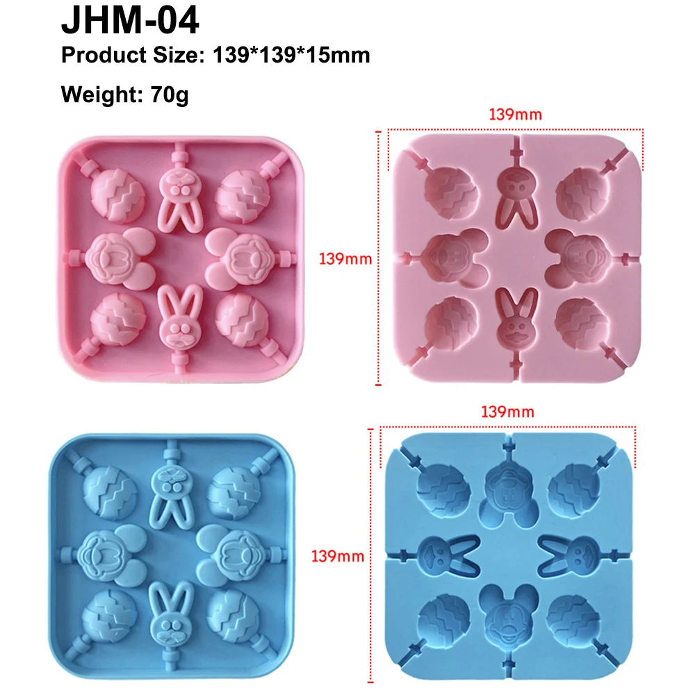 Custom Cooking Sweet Cartoon Silicon Non Stick Lollipop Mold 3d Chocolate Candy Mold Homemade Dessert Mould For Candy Jelly Mold