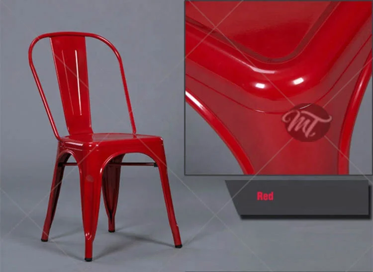 Vintage outdoor dining iron industrial bistro tolixs metal chair for cafe