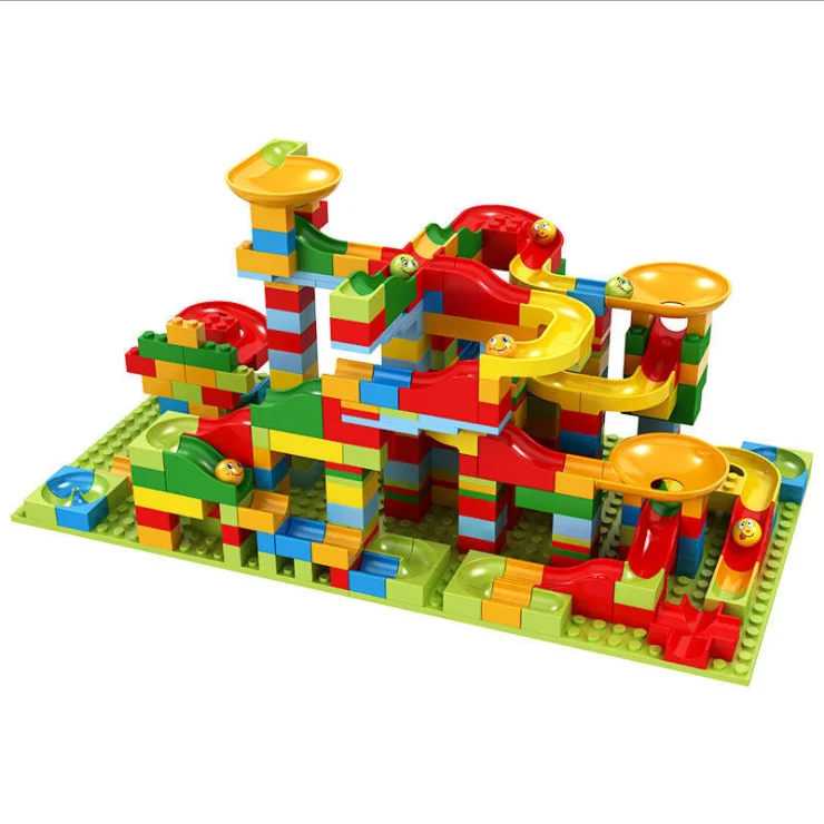 Manufacture Children popular blocks and marble run set marble run building block diy toy