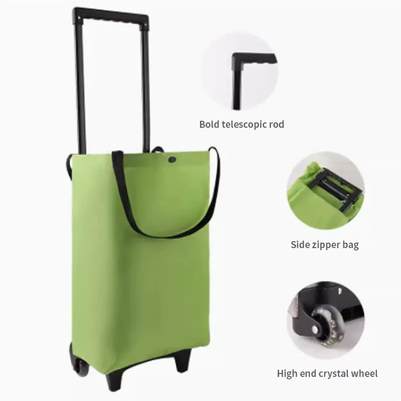 Factory Price Collapsable Foldable Shopping Grocery Foldable Cart Trolley Bag Folding Shopping Cart Trolley With Wheel