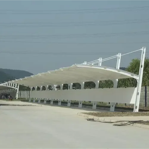 Prefabricated steel sun shade carport structure cover tensile membrane structure for car parking canopy