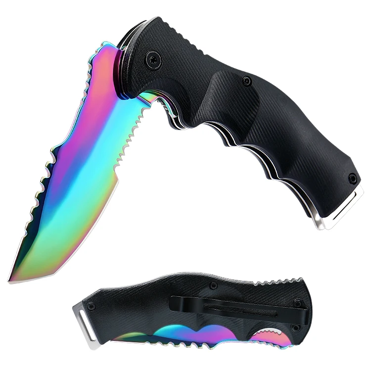 New Design Tactical Knife Stainless Steel Pocket Folding Military Survival Camping Outdoor Hunting Custom LOGO EDC with Clip