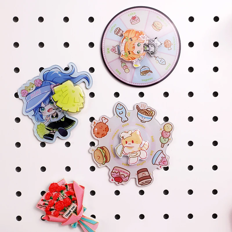 Vograce Custom Design Transparent Acrylic Double Layer Spinning Fridge Magnets