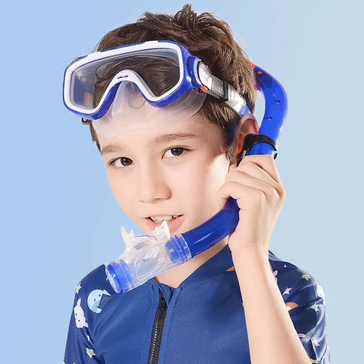 Custom best transparent Anti fog diving mask and snorkel set Purge Valve swimming gear Silicon snorkeling mask for kids