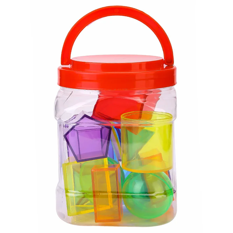 12PCS Plastic  tank  kids toys educational Transparent 5cm Geometric Solids science educational toys diy