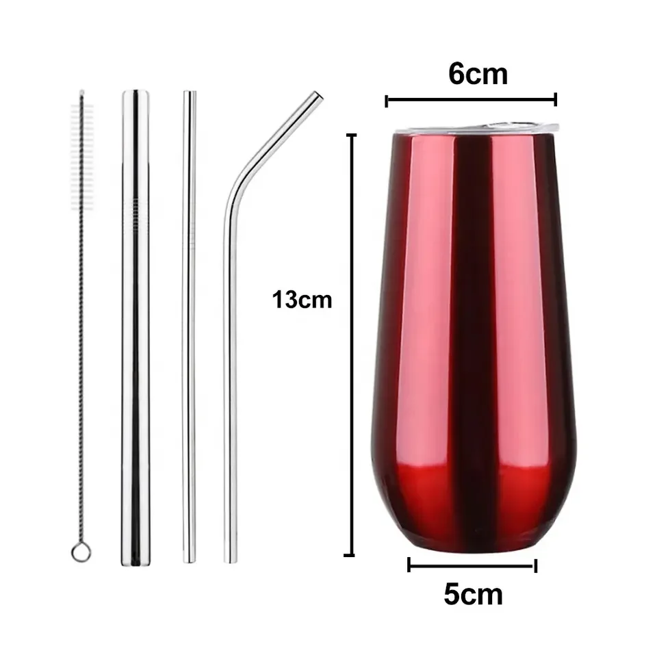 Customised Champagne Mugs  Eggshell cup Heat Transfer tumbler Cups Coffee Swig Mug Stainless Steel Flute Tumbler with Lids