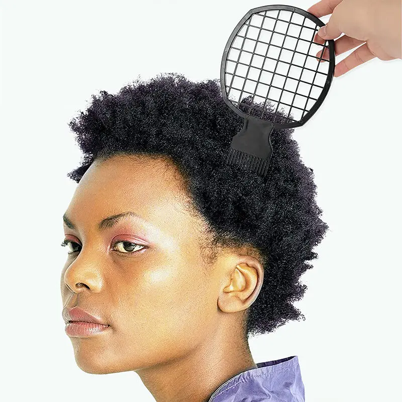 Barber Hair Styling Metal Afro Hair Pick Comb and Hair Twist brush Magic Curl Sponge Glove set