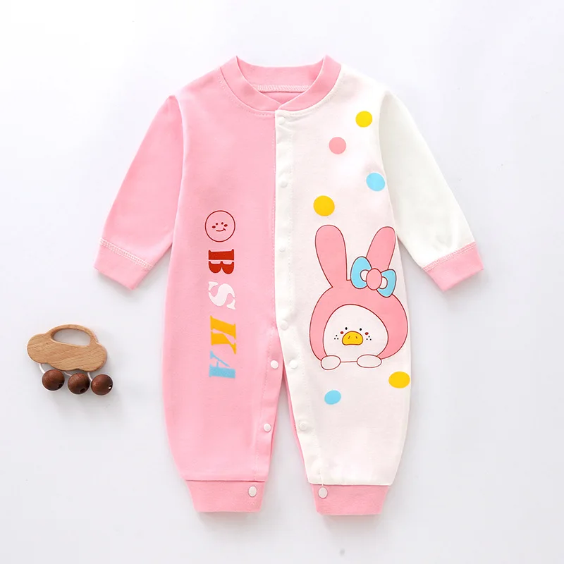 New Long Sleeve Combed Cotton Printed Romper