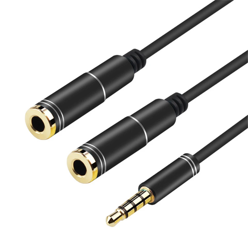 Headphone Splitter Audio Cable 3.5mm Male to 2 Female Jack 3.5mm Splitter Adapter Aux Cable for Samsung MP3 Player