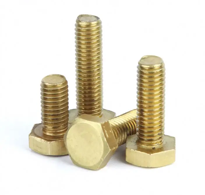 Oem Customized Services Din933 Hardware Fasteners Hexagonal Bolts Brass/cooper Hex Bolt In Stock Factory Fastener