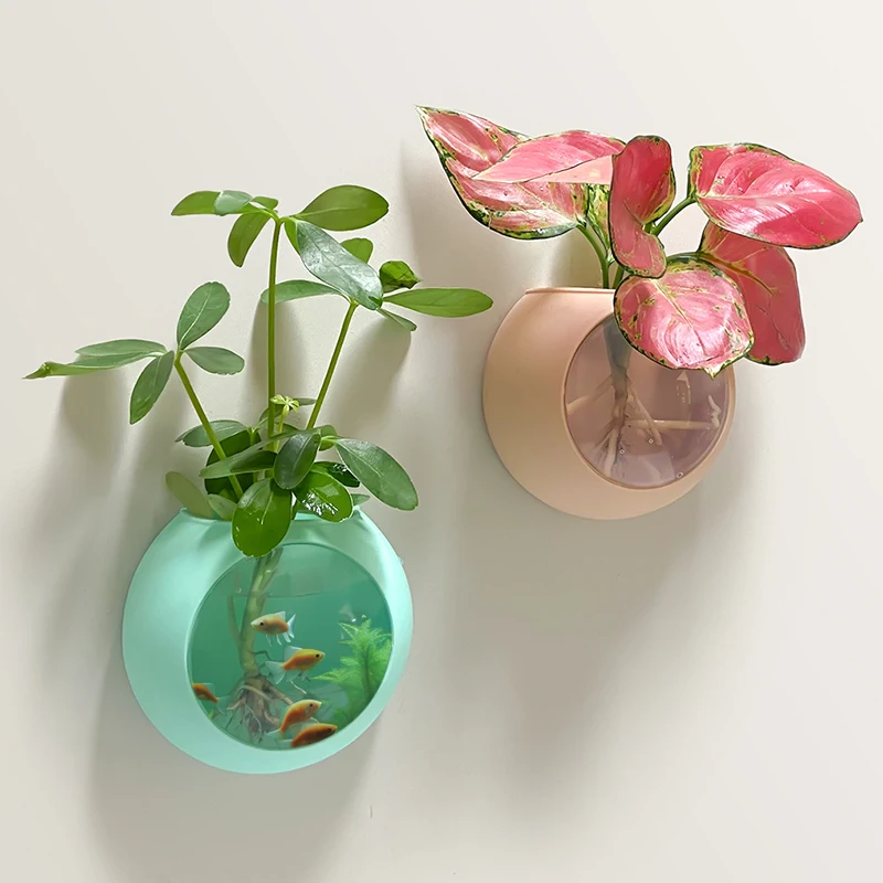 Modern Simple silicone Vase for Flowers  Creative Wall Fish Hydroponic Indoor Planters for  Home Living Room Desktop Decoration