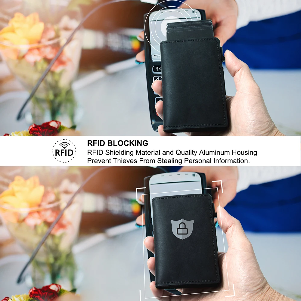 Casekey новейший модный смарт выдвижной бумажник из углеродного волокна и кожи с биркой RFID металлический блокирующий Apple Airtag держатель
