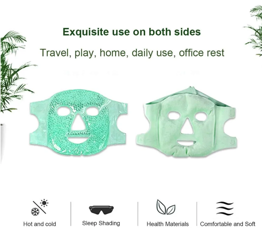 Flexible Cooling Full Facial Clay Face Mask Hot Cold Therapy Supplies for Headache Relief Ice Mask Pack