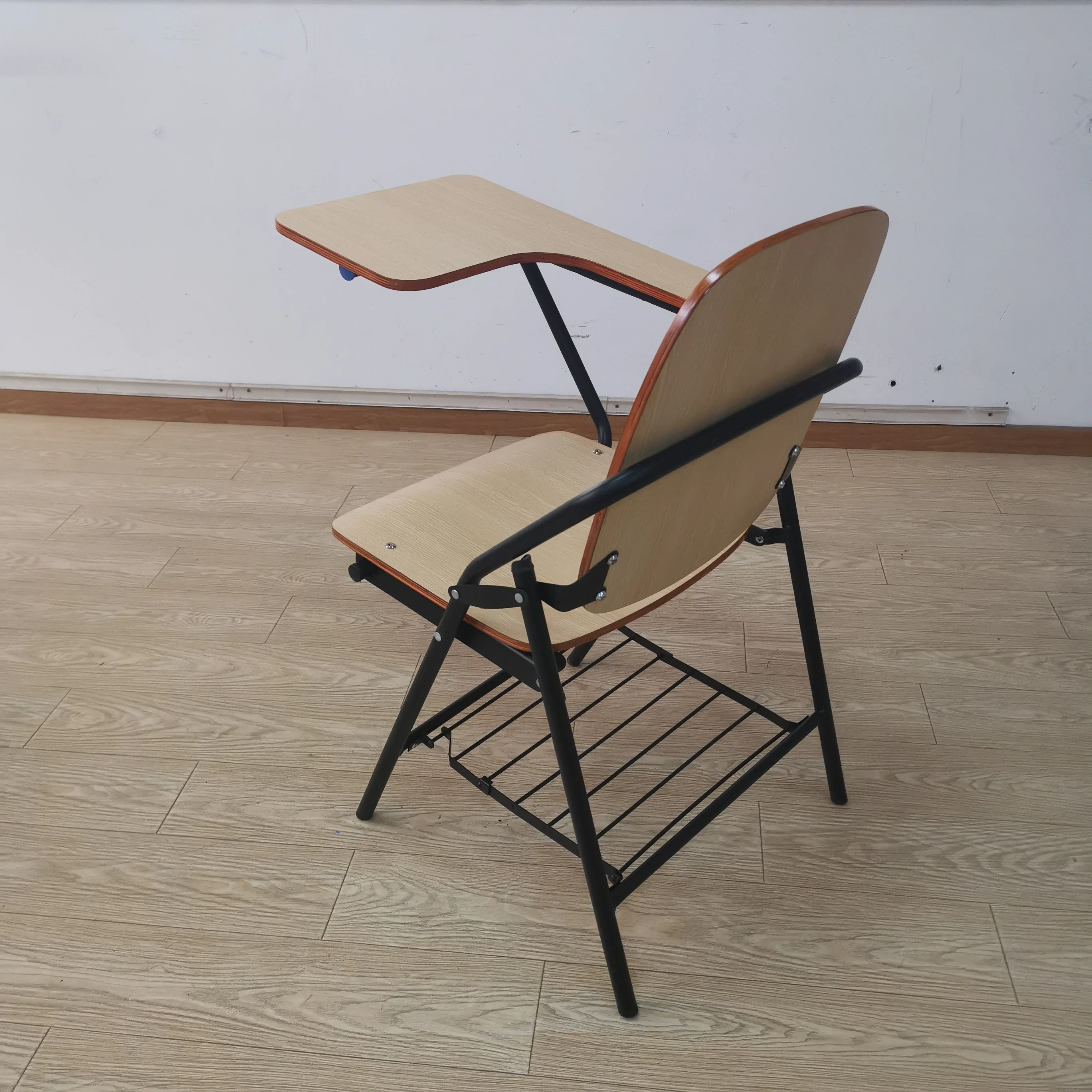 wood laminate School Study Training Meeting Conference Chair with Writing Pad Tablet