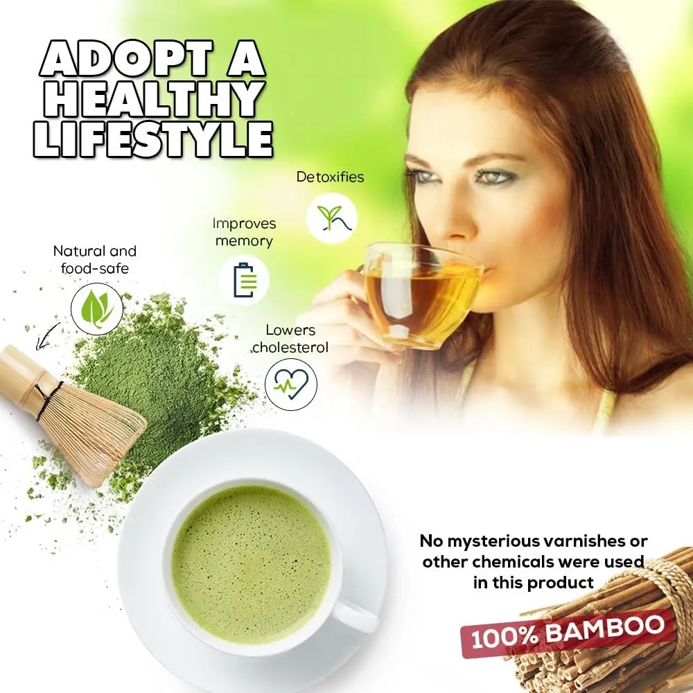 Custom Logo Wholesale 100%Natural Handmade Bamboo Matcha Whisk Set-Matcha Whisk Traditional Scoop Tea Spoon